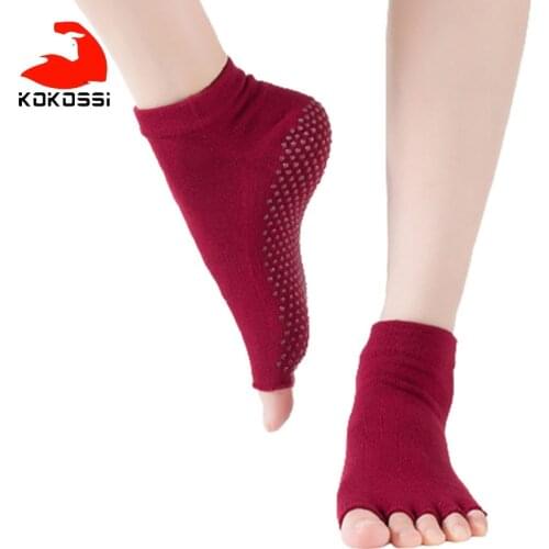 KoKossi Ballet Open Toe Yoga Socks Comfortable Soft Breathable Shockproof Non-slip Durable Sweat-absorbent Yoga Ballet Socks