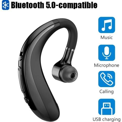 Bluetooth-compatible 5.0 Earphones Handsfree Headphone With Mic Wireless Bluetooth-compatible Headset For Drive Noise Reduction