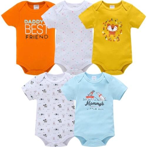 Newborn Baby Bodysuit 100%Cotton Short Sleeve Baby Clothes O-Neck body bebe Pajamas Roupa de bebe Infant Girls Boys Clothing