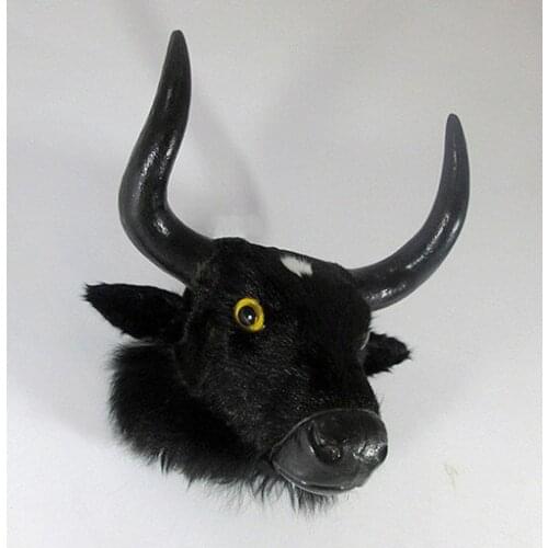 Large 30*32*18CM cattles head hard model toy,polyethylene&fur wall pandent handmade craft,prop.home decoration 1889