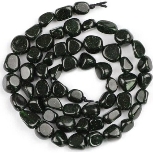 YHBZRET Natural Green sand stone Irregular Gravel Chips beads for Jewelry making L:39cm bracelet DIY accessories Wholesale