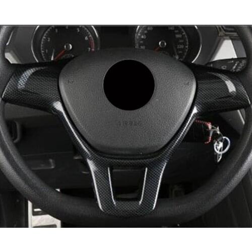 For Touran car styling 2016 2017 2018 2019 car Accessories ABS Matte Chrome Car Steering wheel frame Cover Trim