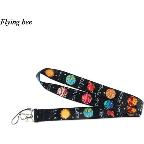 Flyingbee Space Keychain Cartoon MARS Phone Lanyard Women Fashion Strap Neck Lanyards for ID Card Phone Keys X1002