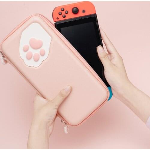 GeekShare Nintend Switch Case Cute Cat Claw CP Storage Bag Silicone Hard Shell Cover Box For NS Game Console Accessories