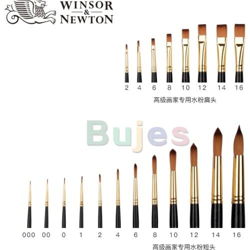 WINSOR & NEWTON Galeria paint Brush,High quality Nylon and fiber, Short Flat Head,for Painting with Oils or Acrylics