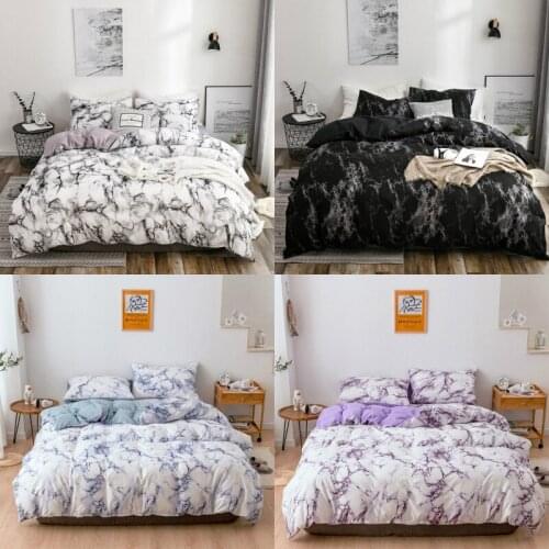 Lychee Marble Print Beding Set White Black Duvet Cover Quilt Cover Pillowcase Brief Bedclothes King Queen Size 3pcs