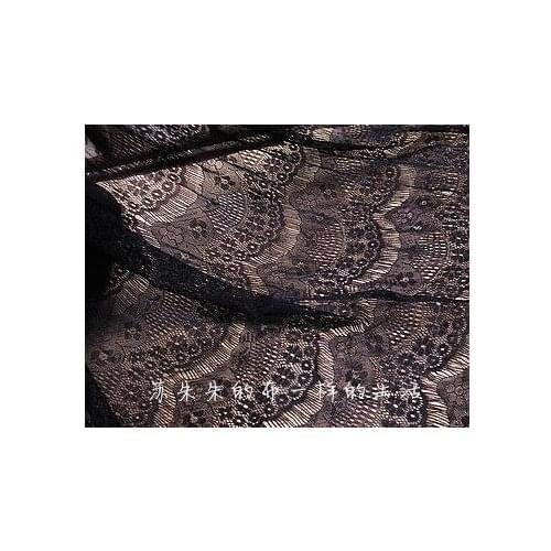 Black flower eyelash lace fabric gauze wedding dress fabric background cloth lace handmade diy 150cm