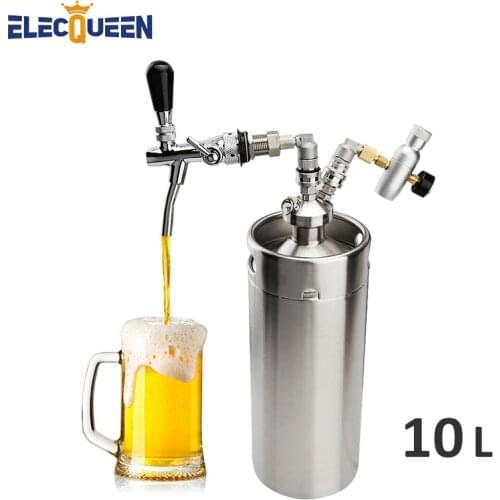 Home brewing stainless steel mini keg 10L Beer Keg High Quality Pressurized Mini Growler ,Keg Growler Set with Beer Faucet Tap