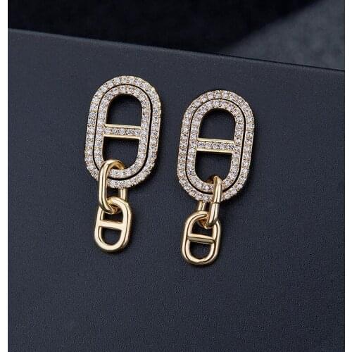 Trendy simple crystal stud earring jewelry for women lady