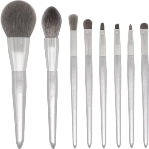 Silver Snow Makeup Brush Set Beginner Eye Shadow Brush Makeup Tools Private Label Wholesale