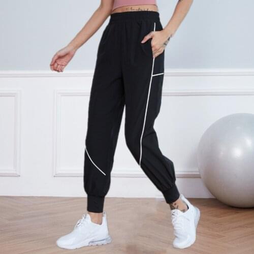 New Sports Running Pants Women Loose Gym Training Yoga Sweatpants Lines Outdoor Summer Athletic Fitness Workout Jogging Trousers
