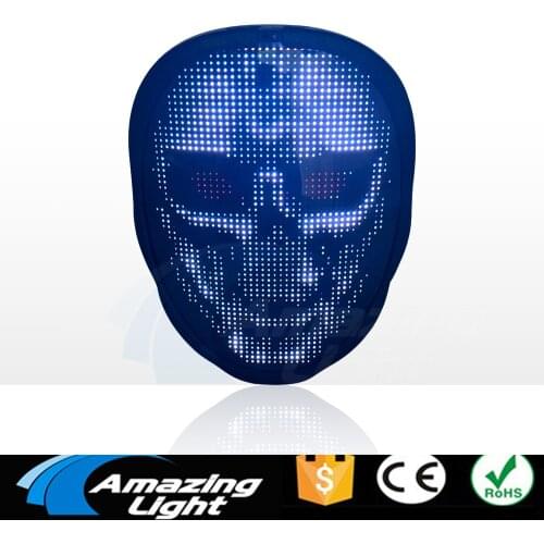New Arrival Christmas Full-Color LED Face-Changing Glowing Mask APP Control DIY Shining Mask For Festival DJ Party Decoration