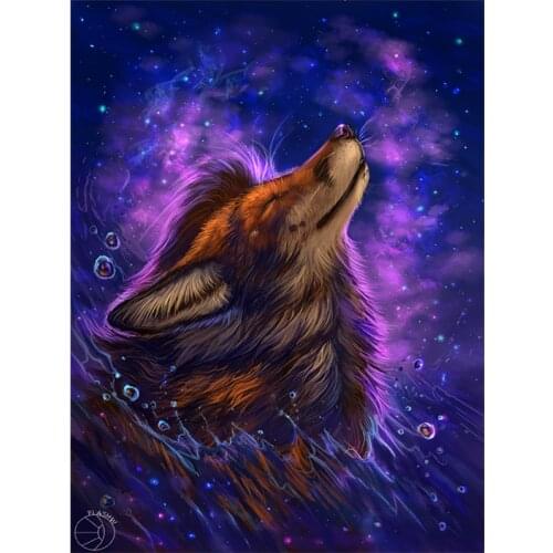 Animal fox diamond painting,square,round diamond embroidery mosaic diamond diy handwork fantasy night puzzle diamant art,EE2005