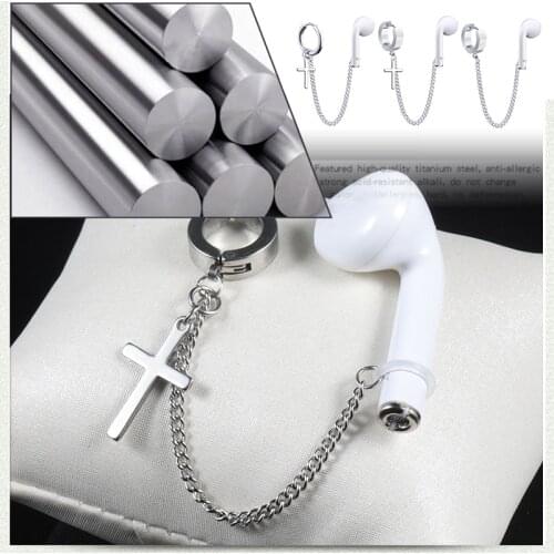 1PC Stainless Steel Earrings Anti-Lost Ear Clip Steel Chain Men and Women Ear Clip Earrings For Airpods Pro 1/2 For Airpods Case