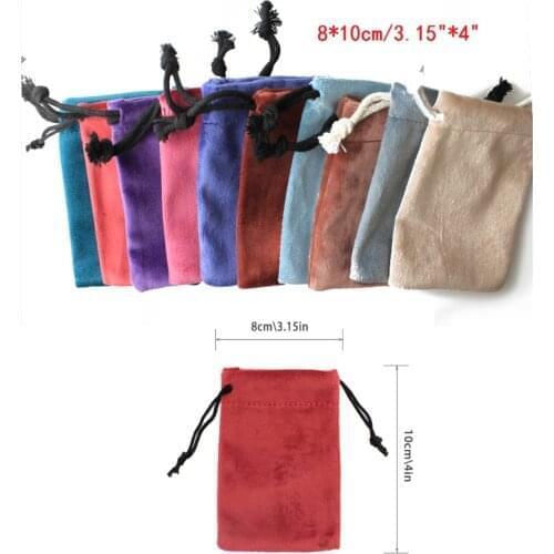 5pcs 8*10cm/3.15"*4" Drawstring Velvet Gift Bags Wedding Christmas Valentines Day Party Decoration Charms Jewelry Packaging