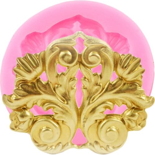 Leaves Flourish Medallion Silicone Molds DIY Relief Frame Cake Border Fondant Cake Decorating Tools Candy Clay Chocolate Moulds