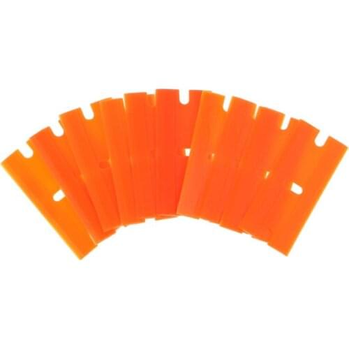 10Pcs/Set Double-Edged Plastic Blades Replacement Scraper Window Car Glass Glue Tape Remover Safety Sticker Decals Removal Tool