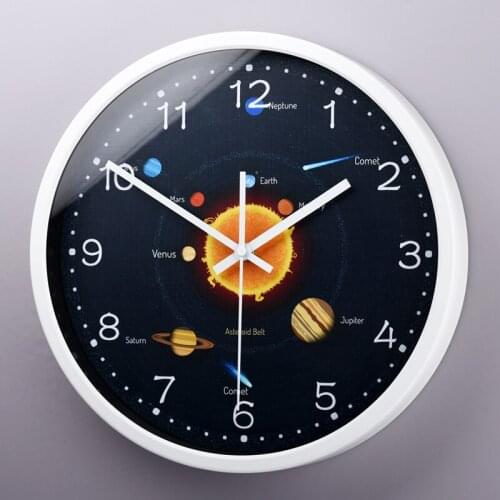 Mysterious interstellar cosmic decorative wall clock The vast solar system planet living room wall clock