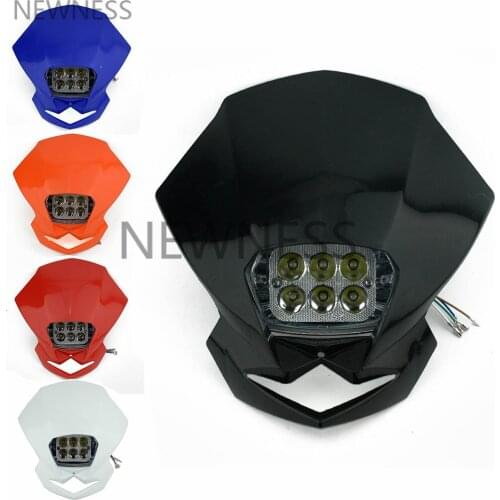 Universal Motorcycle Dirt Bike LED moto Headlight Headlamp For SX F EXC XCF SMR MX Enduro Supermoto KLX KDX RMZ DRZ DR XR YZ