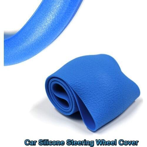 Universal Car Silicone Steering Wheel Glove Cover Multi Color Soft Skin Silicone Texture Steering Wheel Cover Auto Accessories