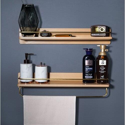 Towel Hanger Wall Mounted 30-50 CM Towel Rack Bathroom Copper Walnut Towel Bar Rail Matte Black Towel Holder