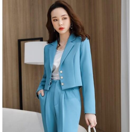 Women suits short jacket pants Office Lady Formal Work clothes women pants suits woman set suits A035