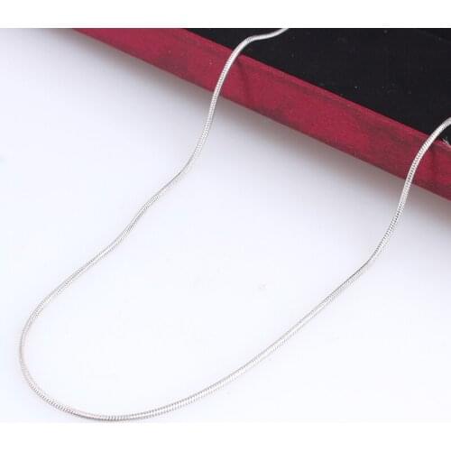 1mm length 45cm silver colory solid snake bone chains 316L Stainless steel Necklace for men women jewelry wholesale