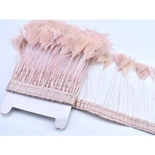 2Meter natural Goose Feathers trim Fringe 8-10cm colored crafts Feather for Sewing DIY Feather ribbon clothes dress decoration