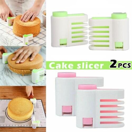 2pcs/Pack Cake Slicer Cutter 5 Layers Cake Bread Leveler Slicer Set DIY Fixator Cutting Tools Kitchen Cake Accessories