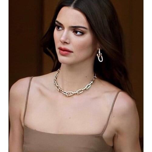 2020 Vintage Metal U Shape Chains Chokers Necklaces for Women Punk Jewelry Goth Chain Statement Necklace Pendant Wholesale