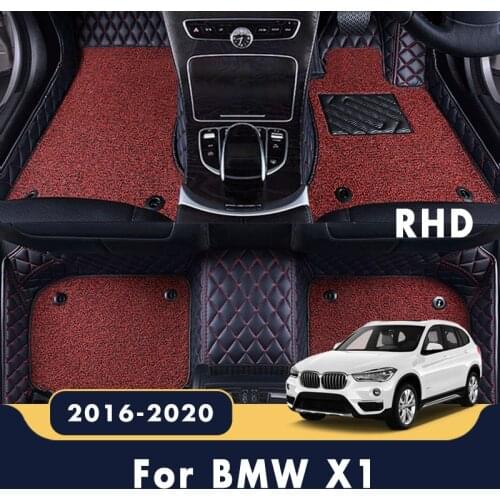 RHD For BMW X1 2020 2019 2018 2017 2016 Car Floor Mats Interior Accessories Carpets Auto Double Layer Wire Loop Rugs Decoration