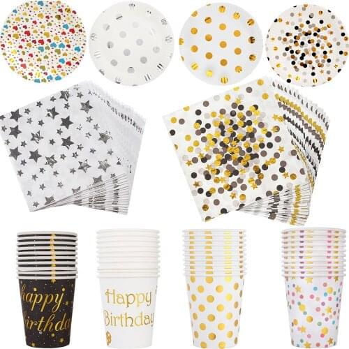 Wedding decoration pattern birthday or christmas party decoration baby happy adult pape disposable paper plate party supplies