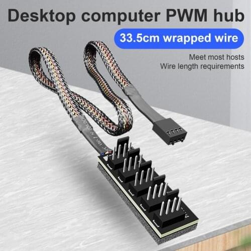 COOLMOON Useful 33.5cm Cable CPU Fan Adapter Cable Compact PC Fan Splitter Cable Replacement Computer Accessories