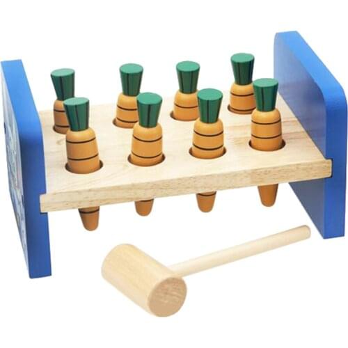 Pounding Bench Wooden Toy with Mallet Kids Developmental Toy Helps Fine Motor Skills