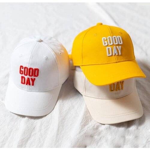 Children Cotton Cap Outdoor Baseball Hat Macaron Solid Color Duck Tongue Sunhat With Creativity Embroidery