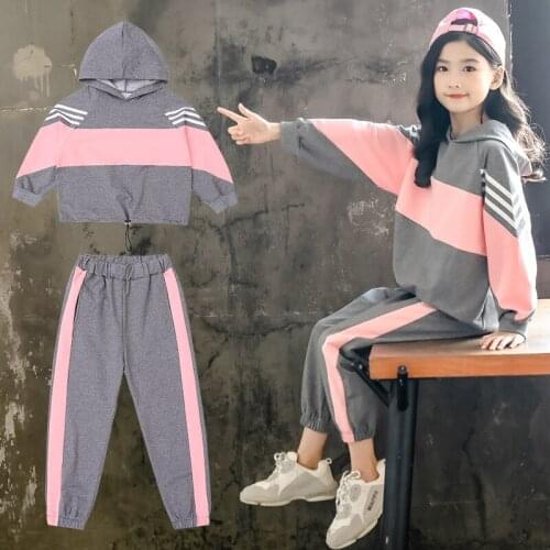 Children Autumn Spring Girls Clothing Suits Winter Coat Kids Colored Cotton Sweatshirt Tracksuit Sport Sets Outwear Clothes