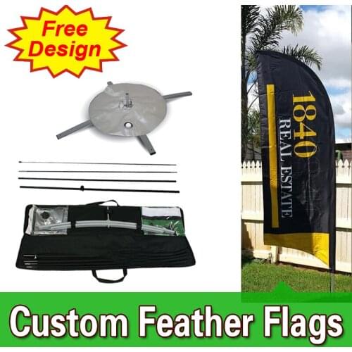 Double sided feather flags banners with cross base, cheap custom, free design free shipping, promotional feather banners