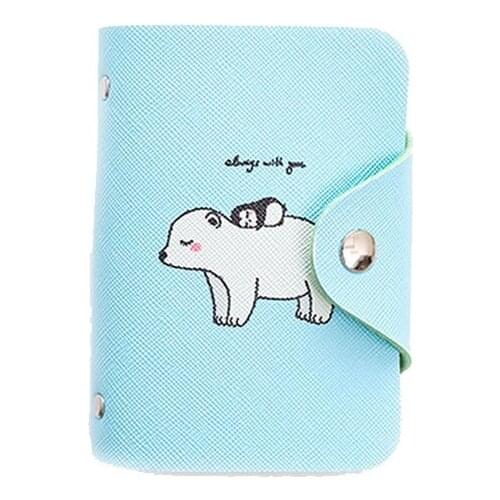 20PCS / LOT Elegant Fashion Women Business Card Wallet Leather Cover Cartoon Animal Travel ID Card Bag