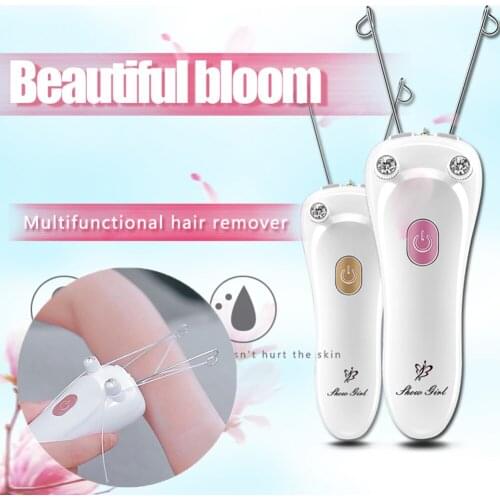Electric Epilator Facial Hair Remover Female Body leg Face Cotton Thread Epilator Shaver Mini Women Hair Removal Beauty Machine