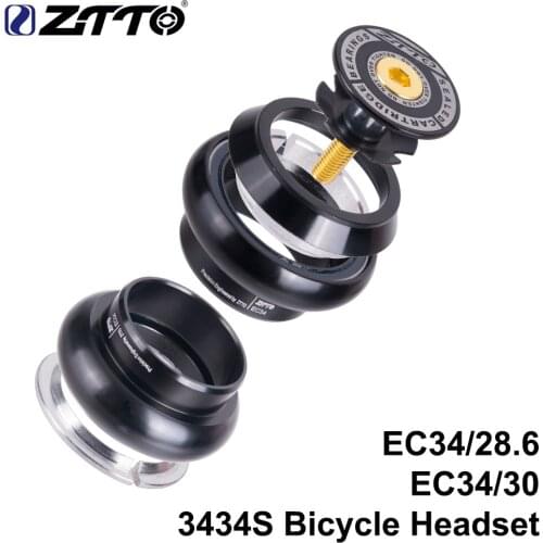 ZTTO 3434S MTB Bike Road Bicycle Headset 34mm EC34 CNC 1 1/8 28.6 Straight Tube fork Internal 34 Conventional Threadless Headset