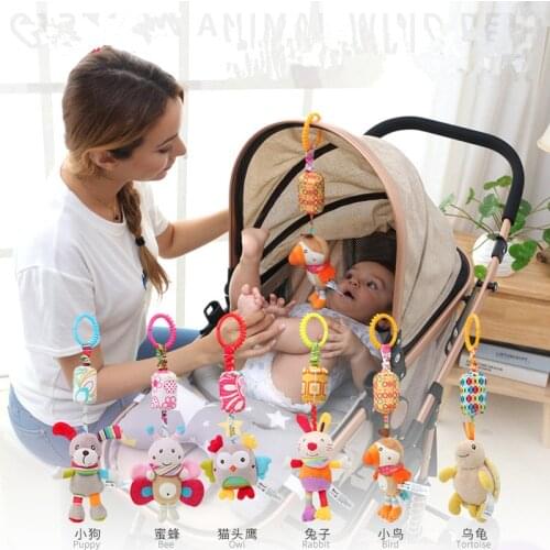Rattle Toys For Baby Cute Puppy Bee Stroller Toy Rattles Mobile For Baby Trolley 0-12 Months Infant Bed Hanging Gift