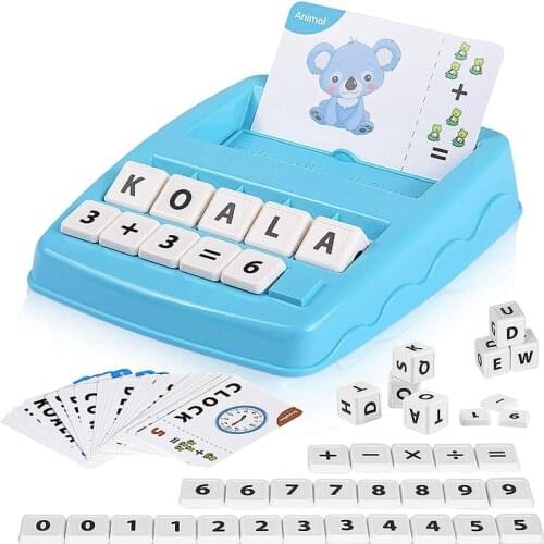 Childrens Toys Montessori Math English 2 in 1 Plastic Spelling Words Early Learning Educational Toys Montessori Games For Kids