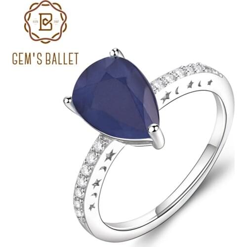 Gems Ballet 2.52Ct Natural Sapphire Gemstone Vintage Rings 925 Sterling Silver Fine Jewelry For Women Drop Shipping
