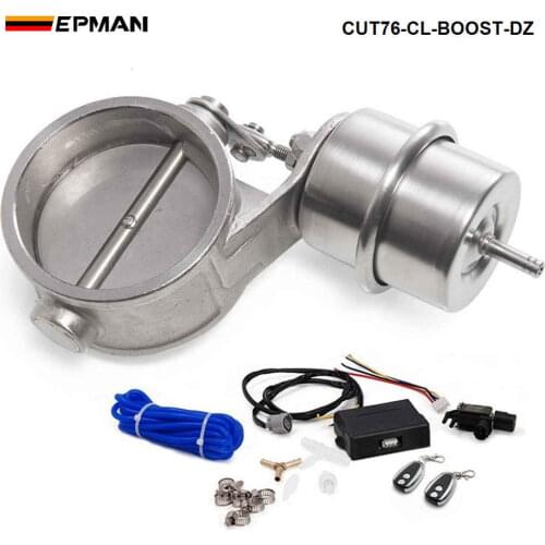 Exhaust Control Valve Set With Boost Actuator Cutout 3"76mm Pipe CLOSED with Wireless Remote Controller Set EP-CUT76-CL-BOOST-BZ