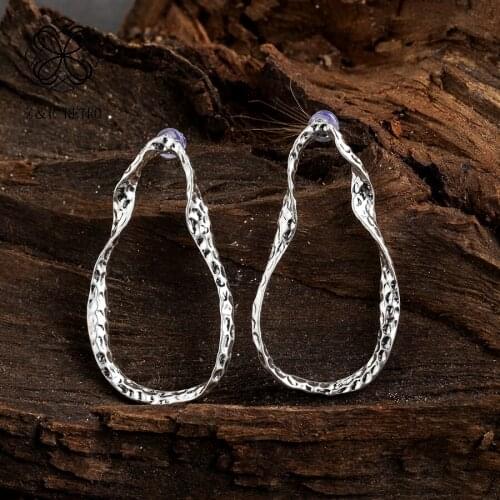 Antique Gold Twist Round Hanging Earrings for Womens Jewelry Ear Decoration Accessories Gifts for Girl Unique Circle Pendientes