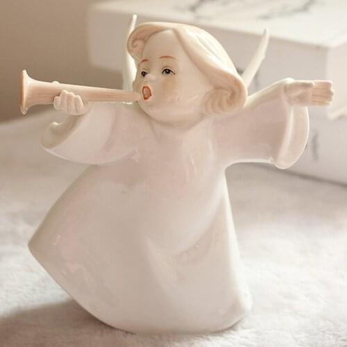 Cute doll Statue Ornaments Ceramic Craft Gift angel miniature figurines fairy garden home decoration accessories