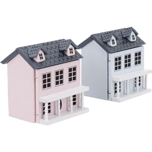 1:12 Dollhouse Miniatuur Houten Huisje Model Mooie Villa Poppenhuis Decor