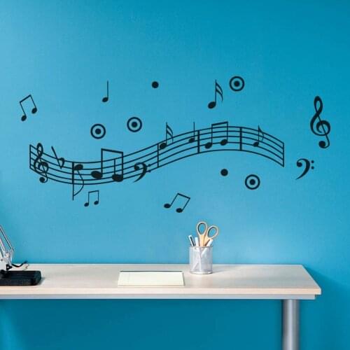 Wall stickers Modern PVC Music Note Pattern Stickers Home Decor Decoration Art Removable Orifinal Size 55*86CM