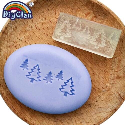 Christmas tree pattern Handmade soap stamp chapter mini DIY xmas Socks pattern Acrylic chapter soap making mold Z0062DS