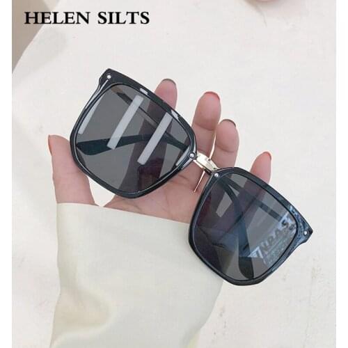 OEC CPO Fashion Black Square Sunglasses Women New Oversized Vintage Women Shades Glasses Trend Rivet Unique Female Eyewear UV400